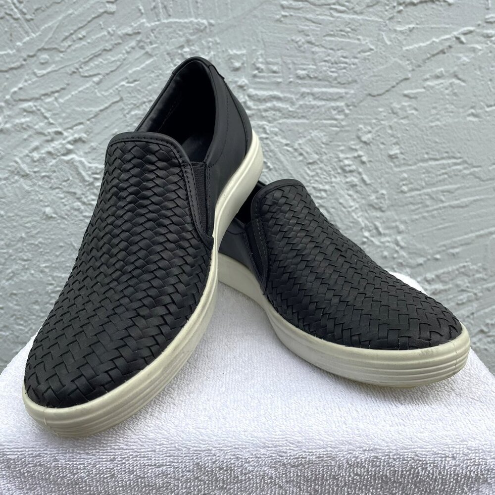 ECCO Soft 7 Woven Leather Slip On Loafers Sneakers